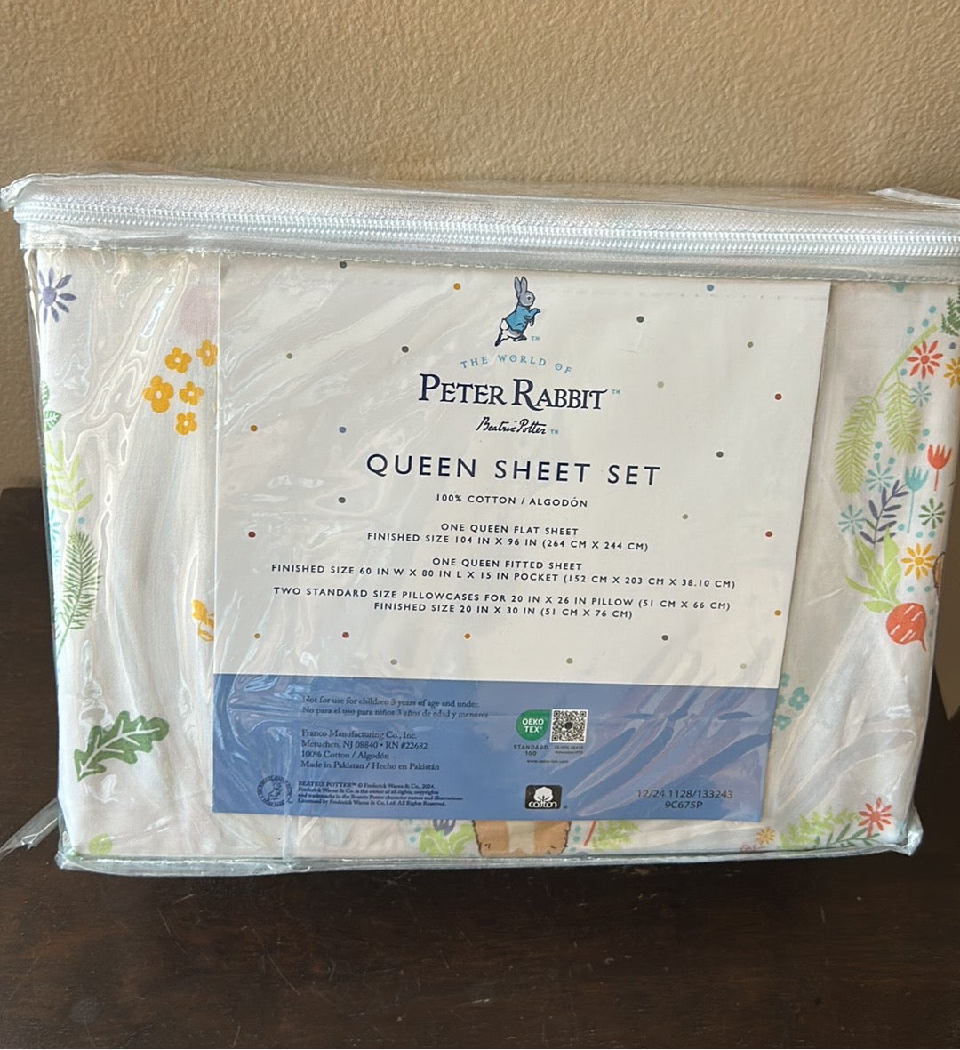 Peter Rabbit Queen Sheet Set New Cotton Easter Spring Floral