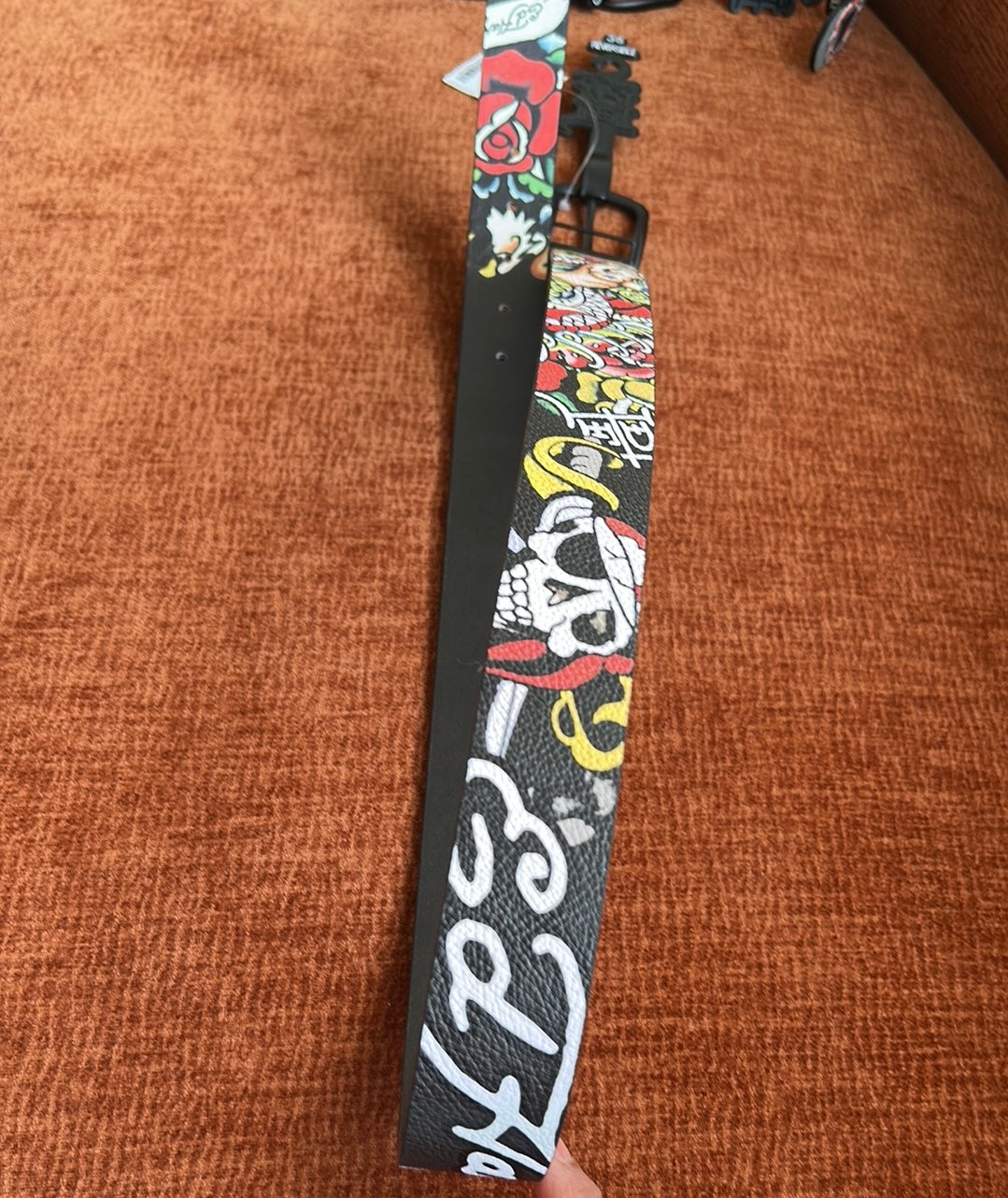 Ed Hardy Men's Finest Tattooing Reversible Belt New