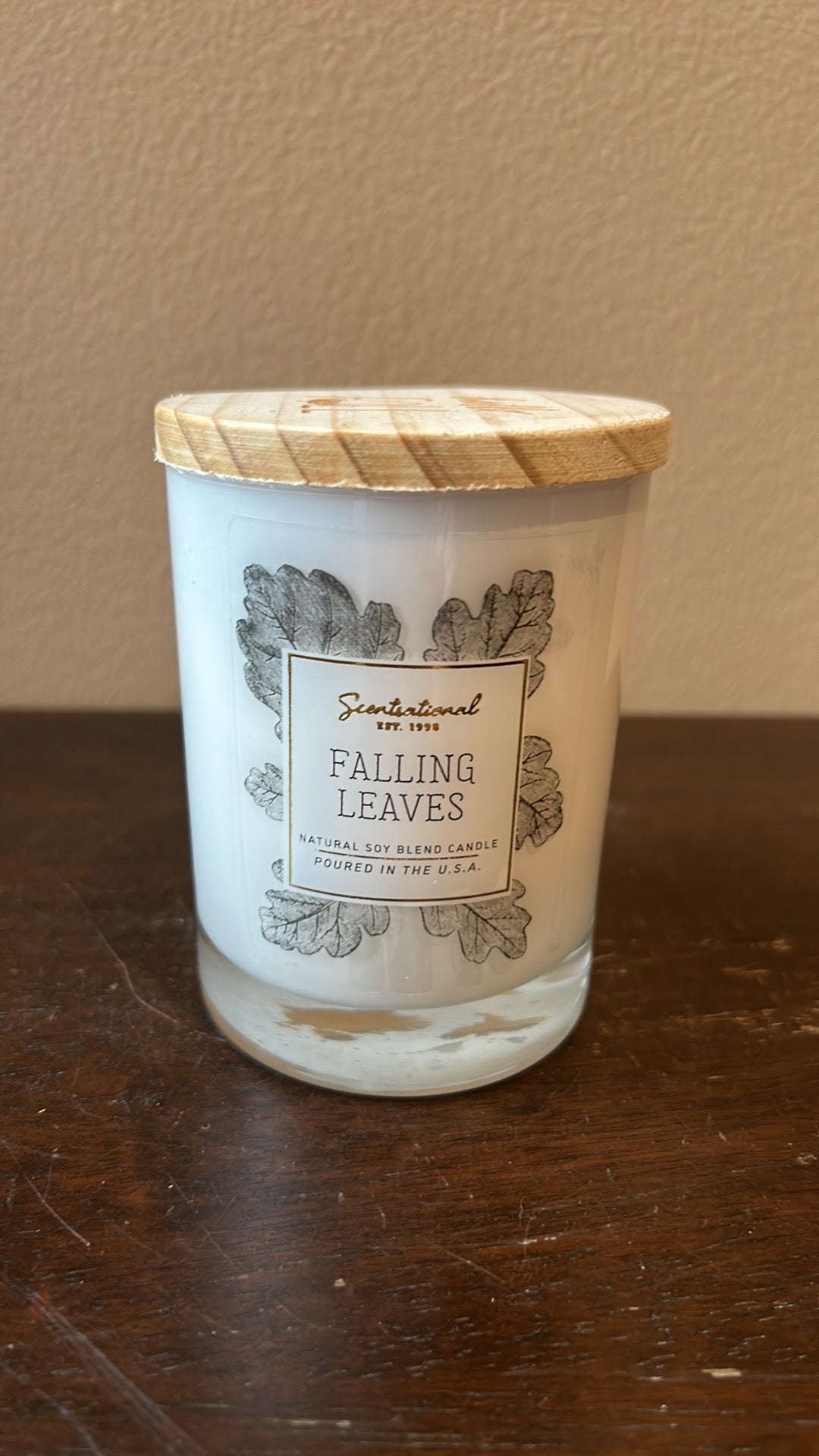 2 Scentsational Falling Leaves Candle Large Glass Jar 11 Oz Soy Wax Blend