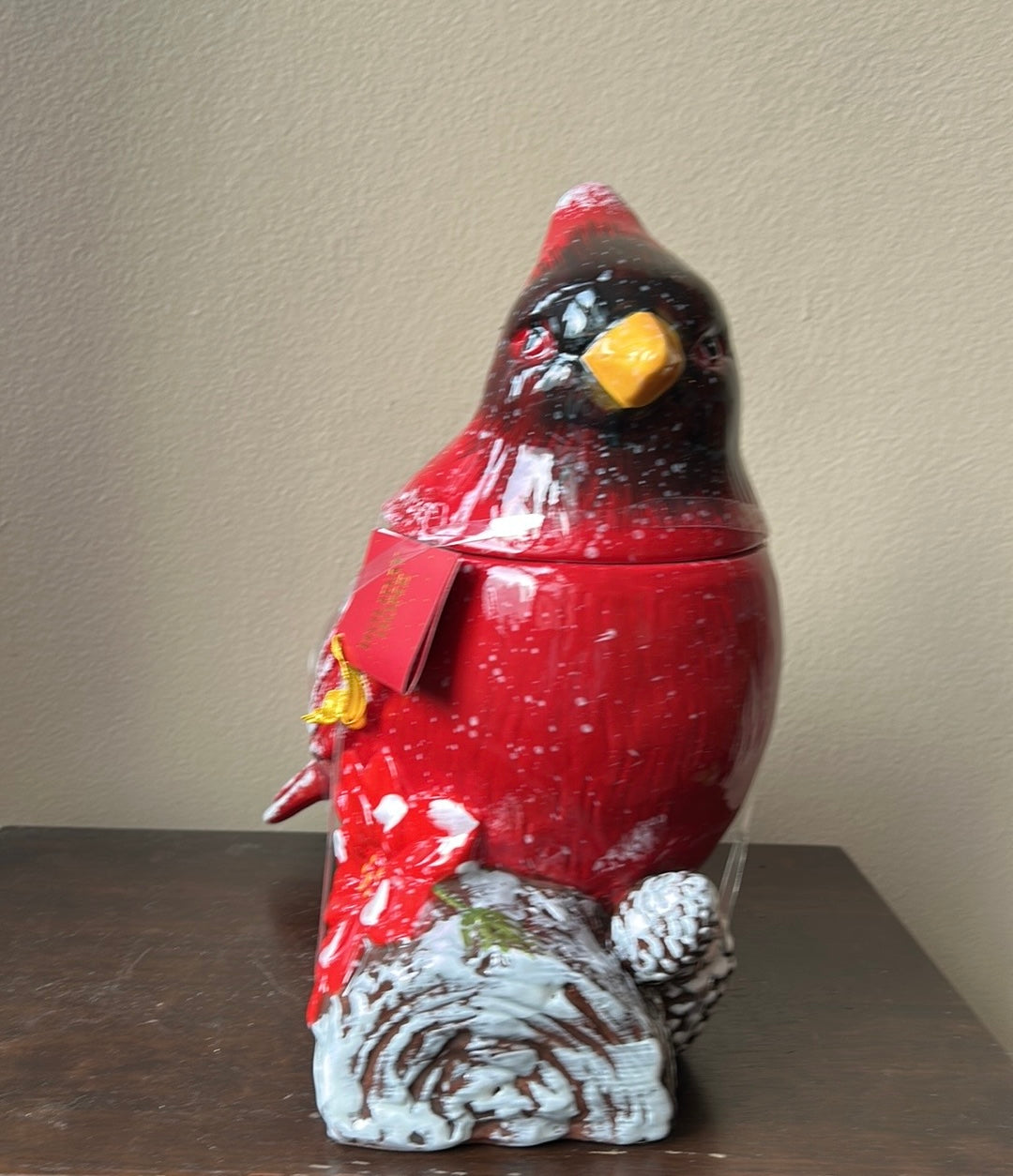 Global Design Red Cardinal Cookie Jar New 11” Christmas Gift