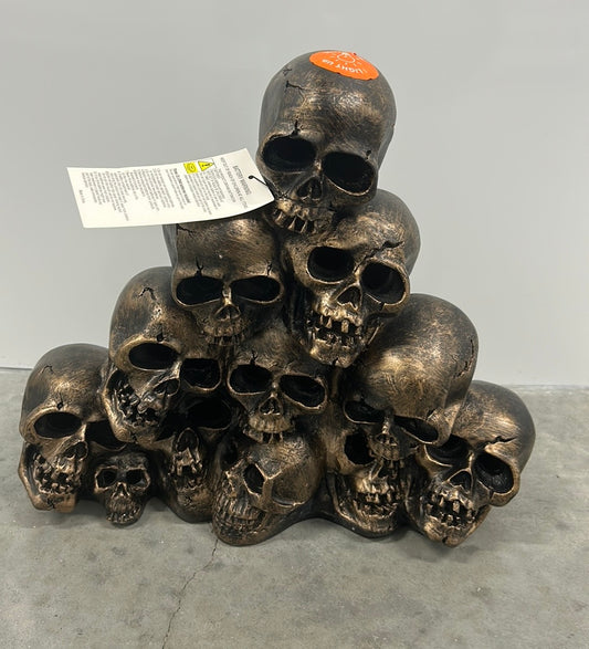 New Halloween Skull Figurine Led Light Up Spooky Figurine Decor