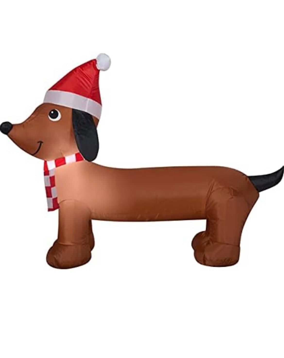 Christmas Darling Dachshund Dog Airblown Inflatable Gemmy 4 Ft Long Holiday Time