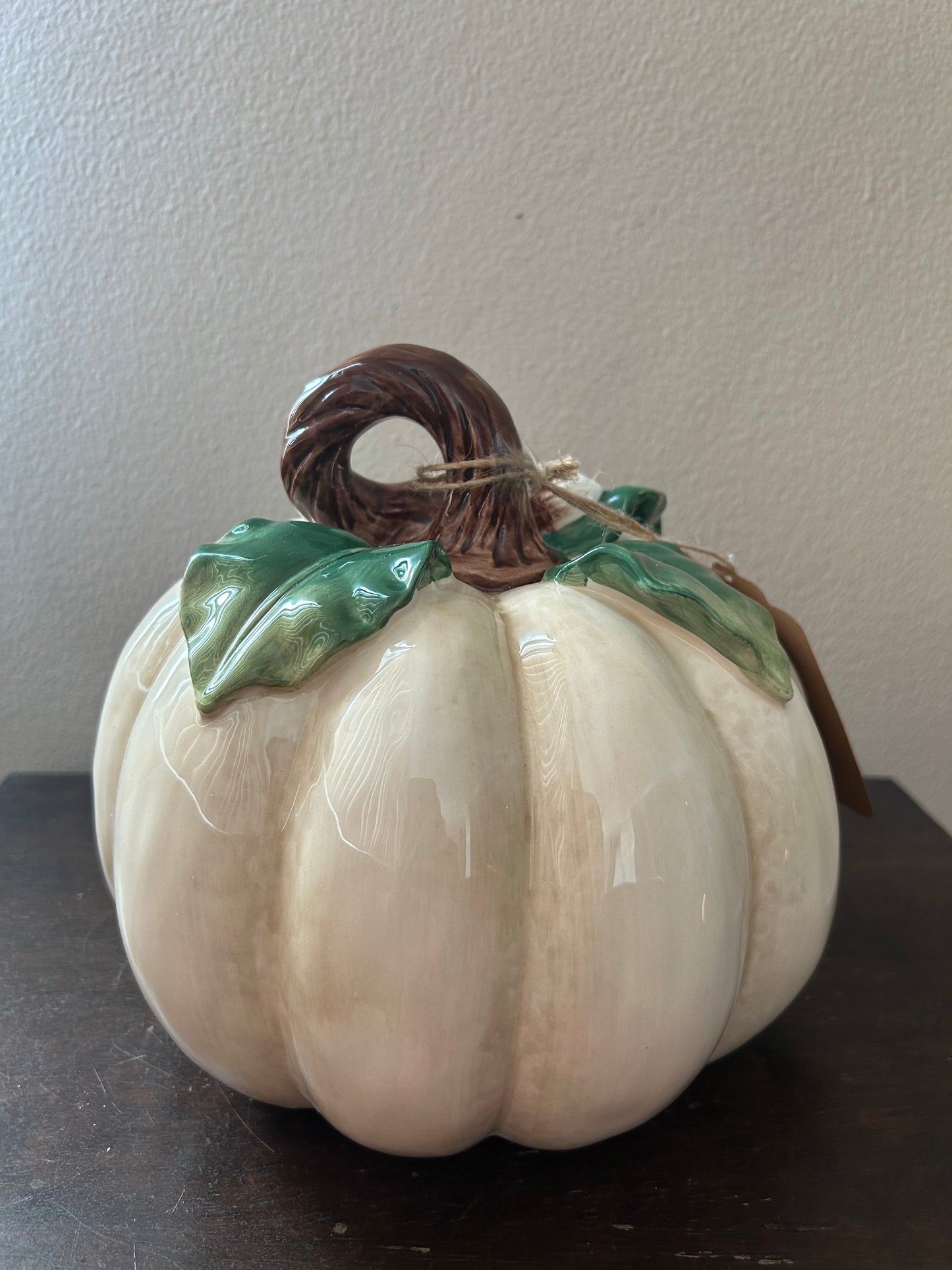 Fitz & Floyd Ceramic Pumpkin Beige  Acorn New Thanksgiving Decor