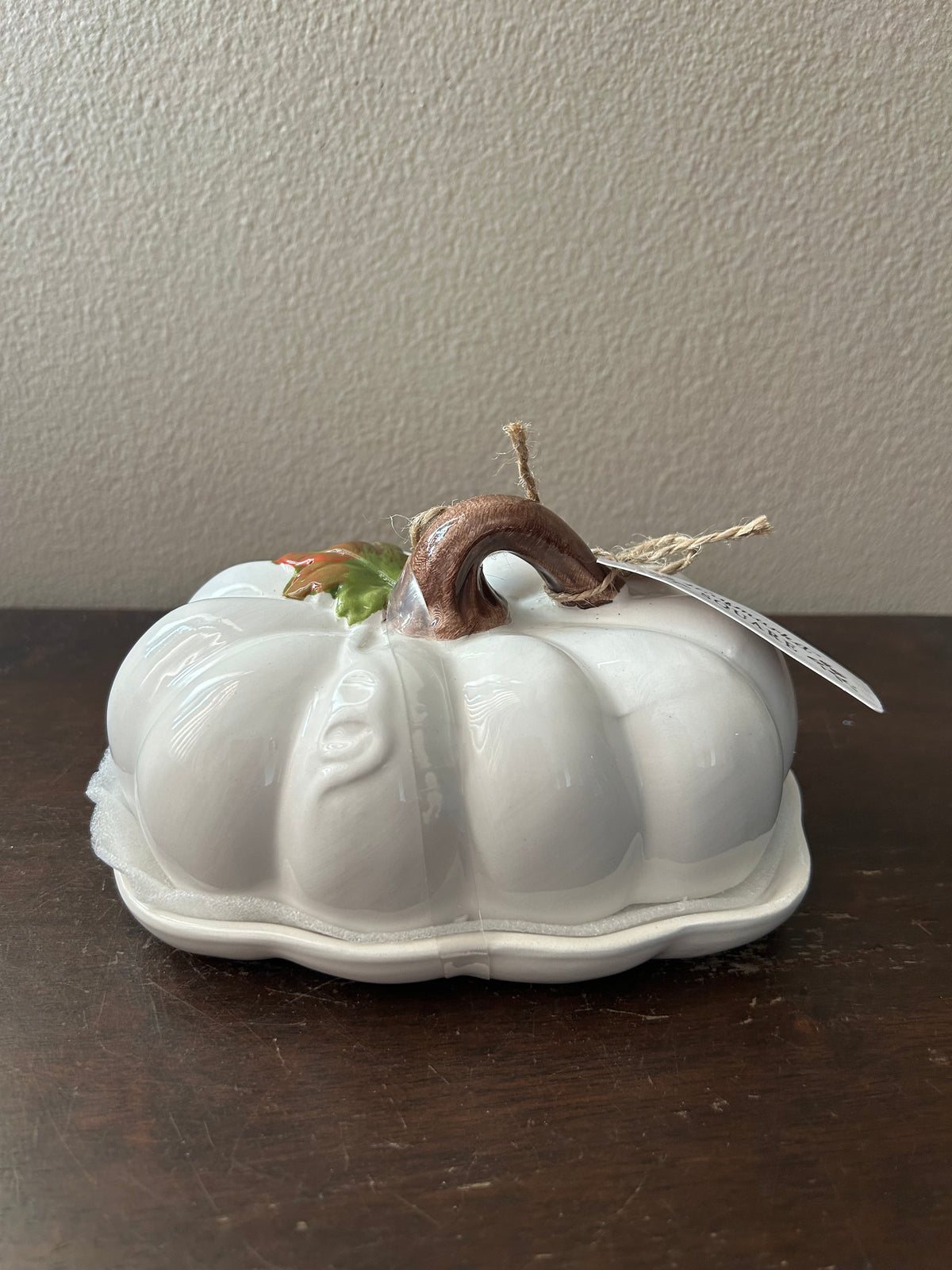Haymarket Square Pumpkin Butter Dish Fall Gatherings Thanksgiving Off White New