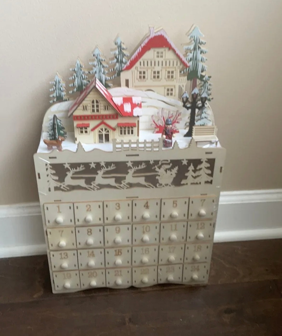 Beautiful Martha Stewart Christmas DIY Paint Advent Calendar Wood LED