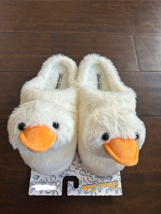 Moon Cake Womens Faux Fur Memory Foam Slippers New Easter Duck