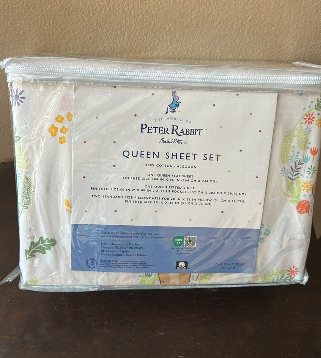 Peter Rabbit Queen Sheet Set New Cotton Easter Spring Floral