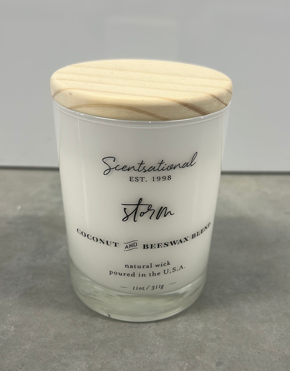 Scentsational Candle Storm  Glass Jar 11 Oz Coconut Beeswax New