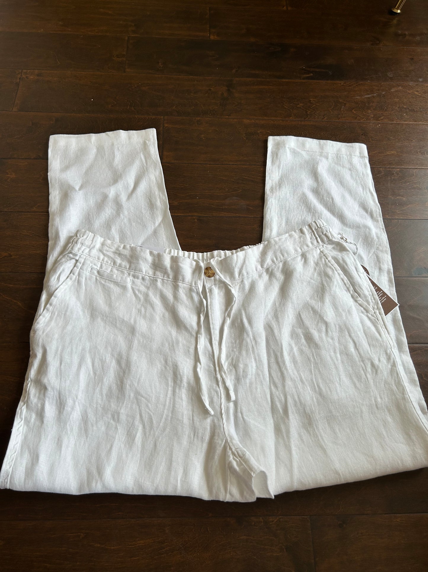 Panama Jack Mens Chino Linen Pants White Sz XL Lightweight New