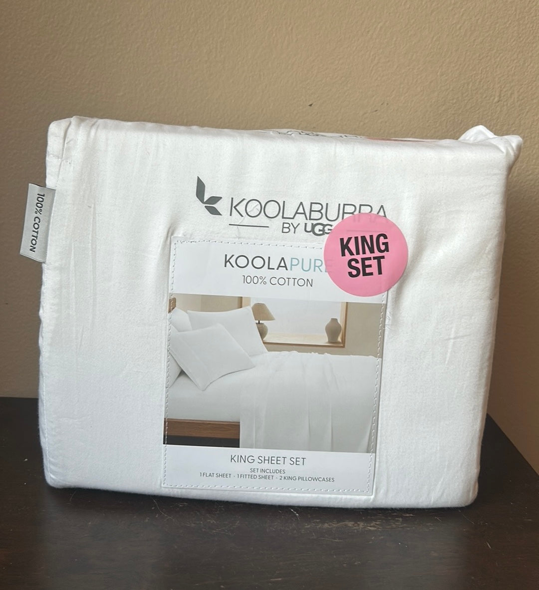 Koolaburra by UGG Koolapure Sheet Set  White Cotton Bedding New