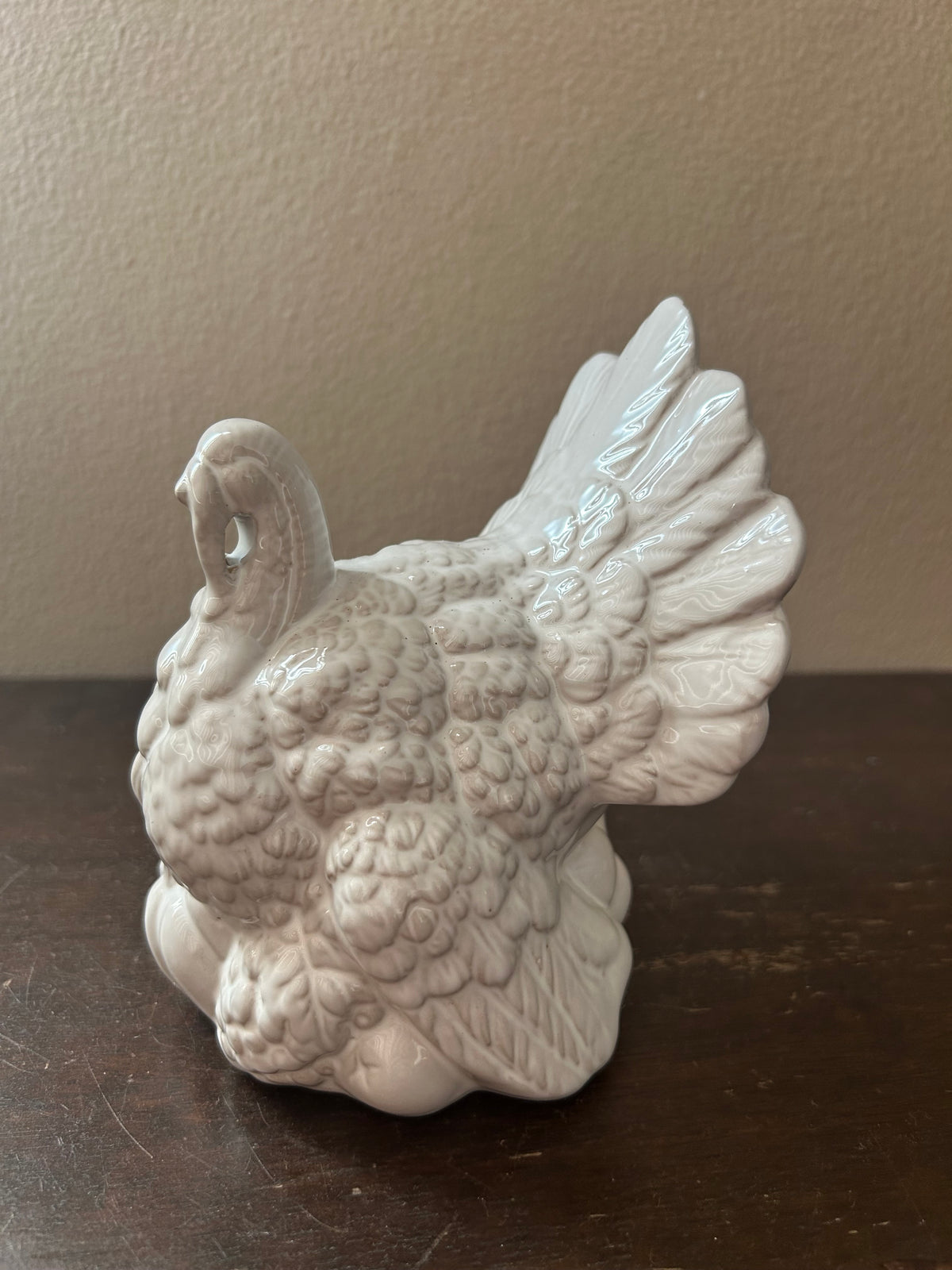 Ceramic Turkey White New Thanksgiving Decor 5 1/4” Figurine