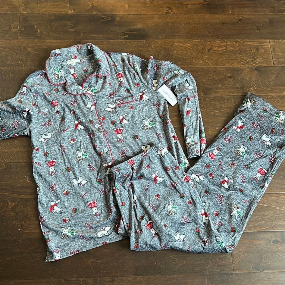 Laura Ashley Pajama Set West Highland Dog Scottie Christmas Westie