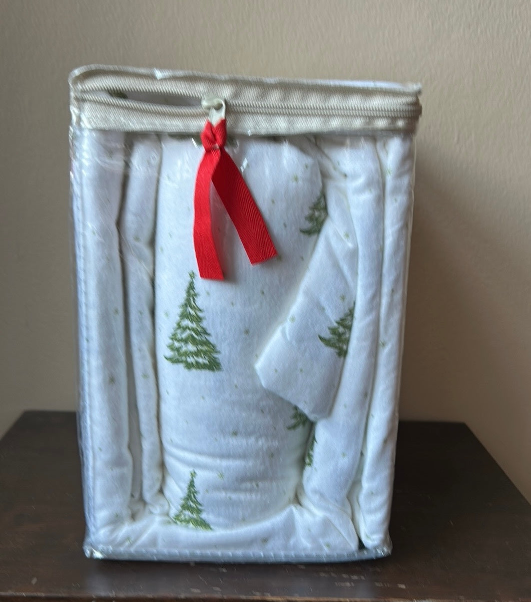 Martha Stewart King Sheet set Christmas Evergreen Trees New Cotton Flannel