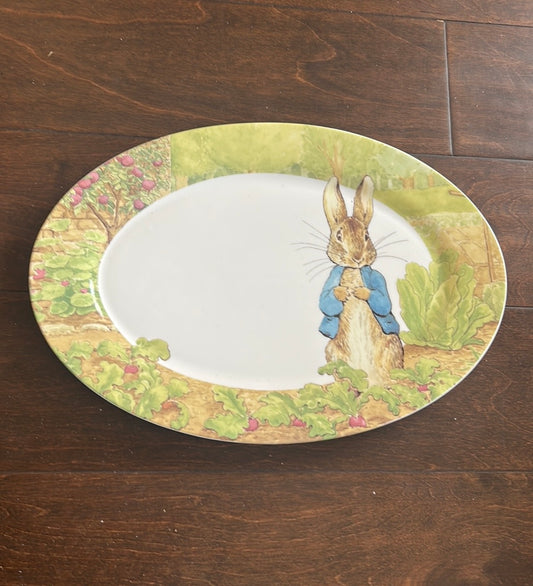Peter Rabbit Beatrix Potter 14” Easter Garden Spring Oval Serving Platter
