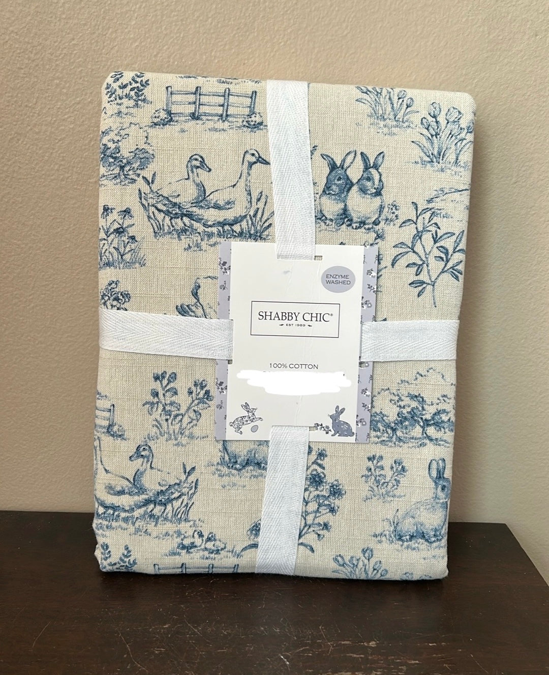 Shabby Chic Tablecloth New Easter Bunny Rabbit Floral Cotton Ducks farmhouse