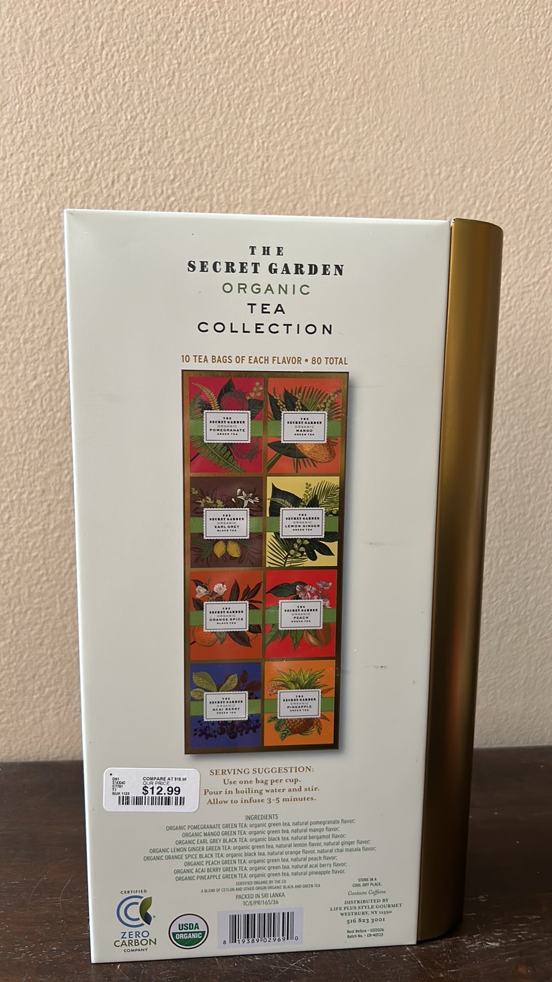 The Secret Garden Organic Tea Collection 80 Tea Bags Gift Set Book Shape