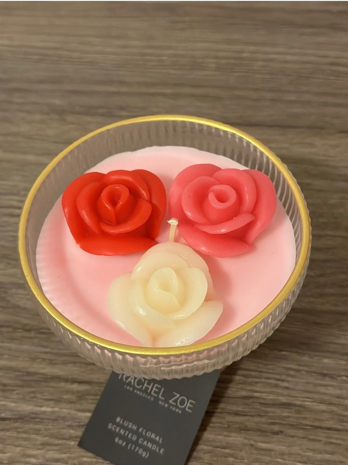 New Rachel Zoe 3D Roses Scented Candle In Glass Desert Dish TikTok Valentines