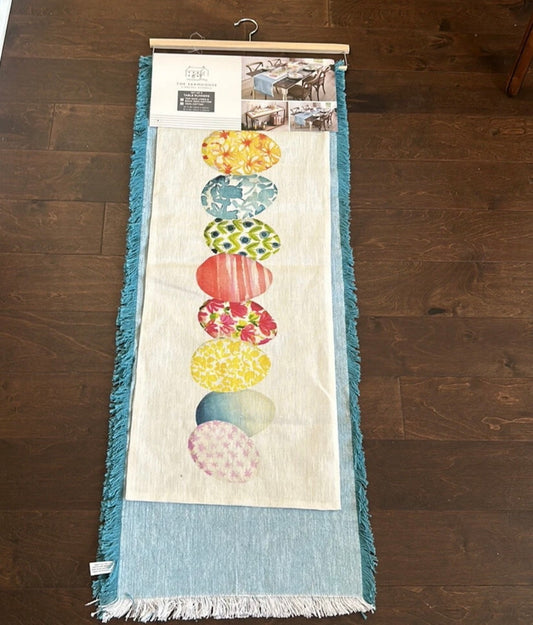 Rachel Ashwell 2 Piece Runner Set New Spring Easter Eggs Cotton New