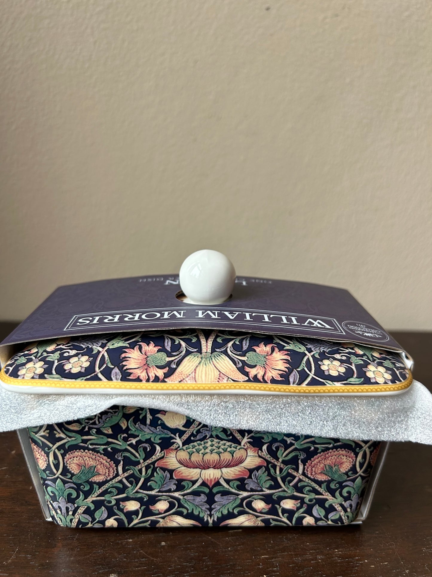 William Morris Lodden Fine China Butter Dish New Floral Sunflowers