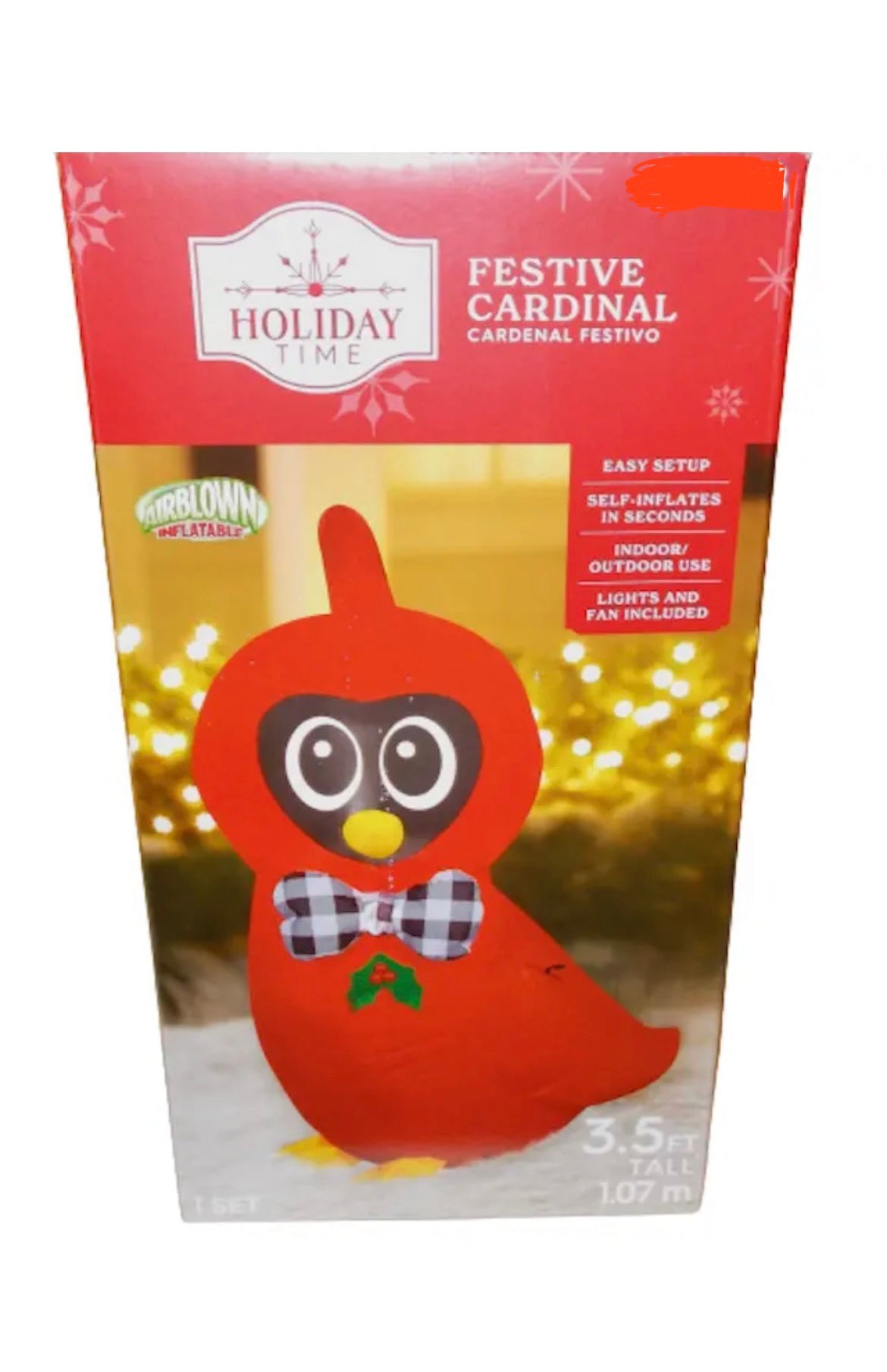 Holiday Time Festive Winter Cardinal 3.5 ft Christmas Airblown Inflatable