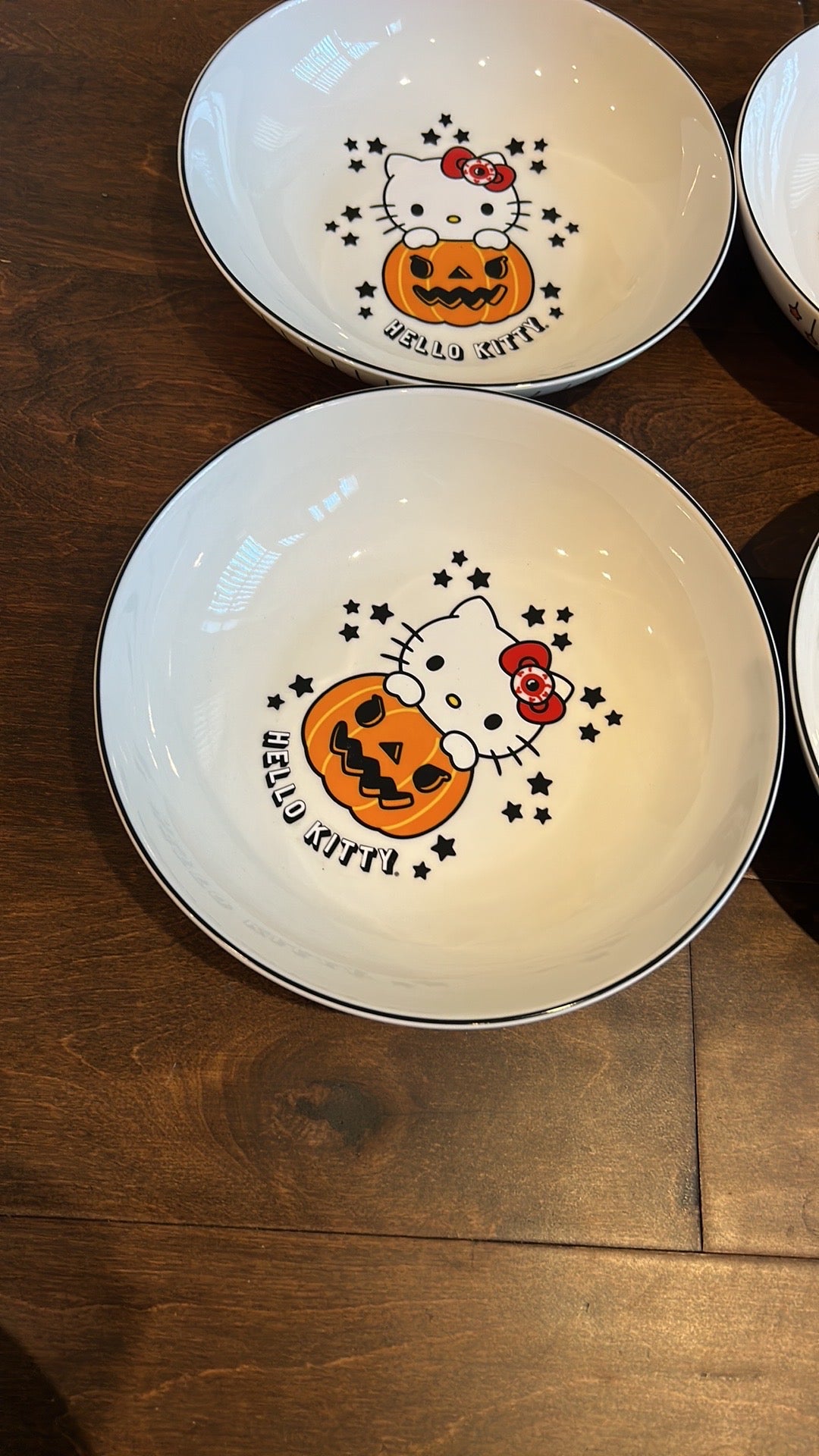 Hello Kitty Halloween Pasta Bowls 2023 Set Of 4 Spider Pumpkin New