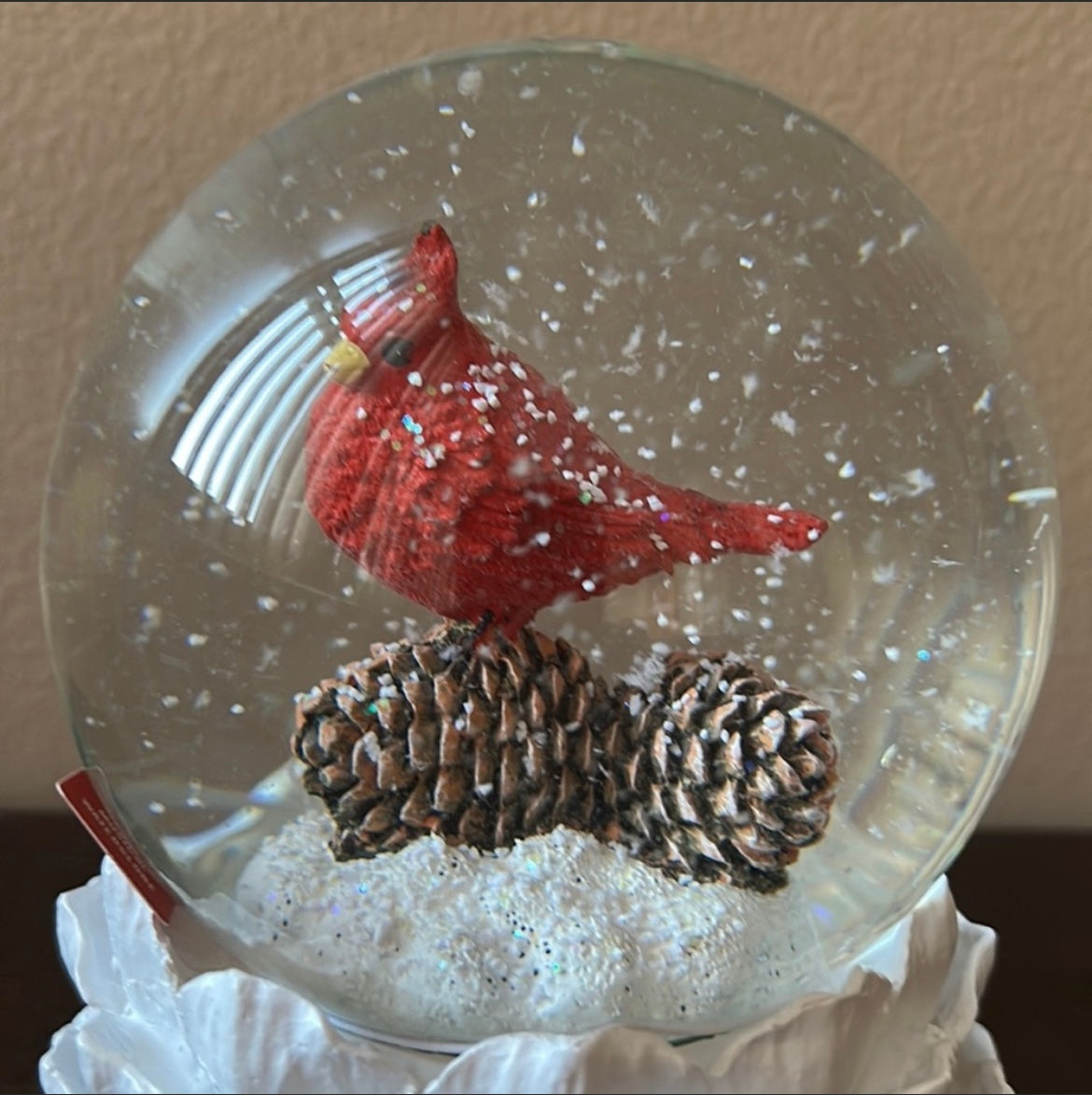 Martha Stewart Red Cardinal Snow globe Musical New Christmas Holiday