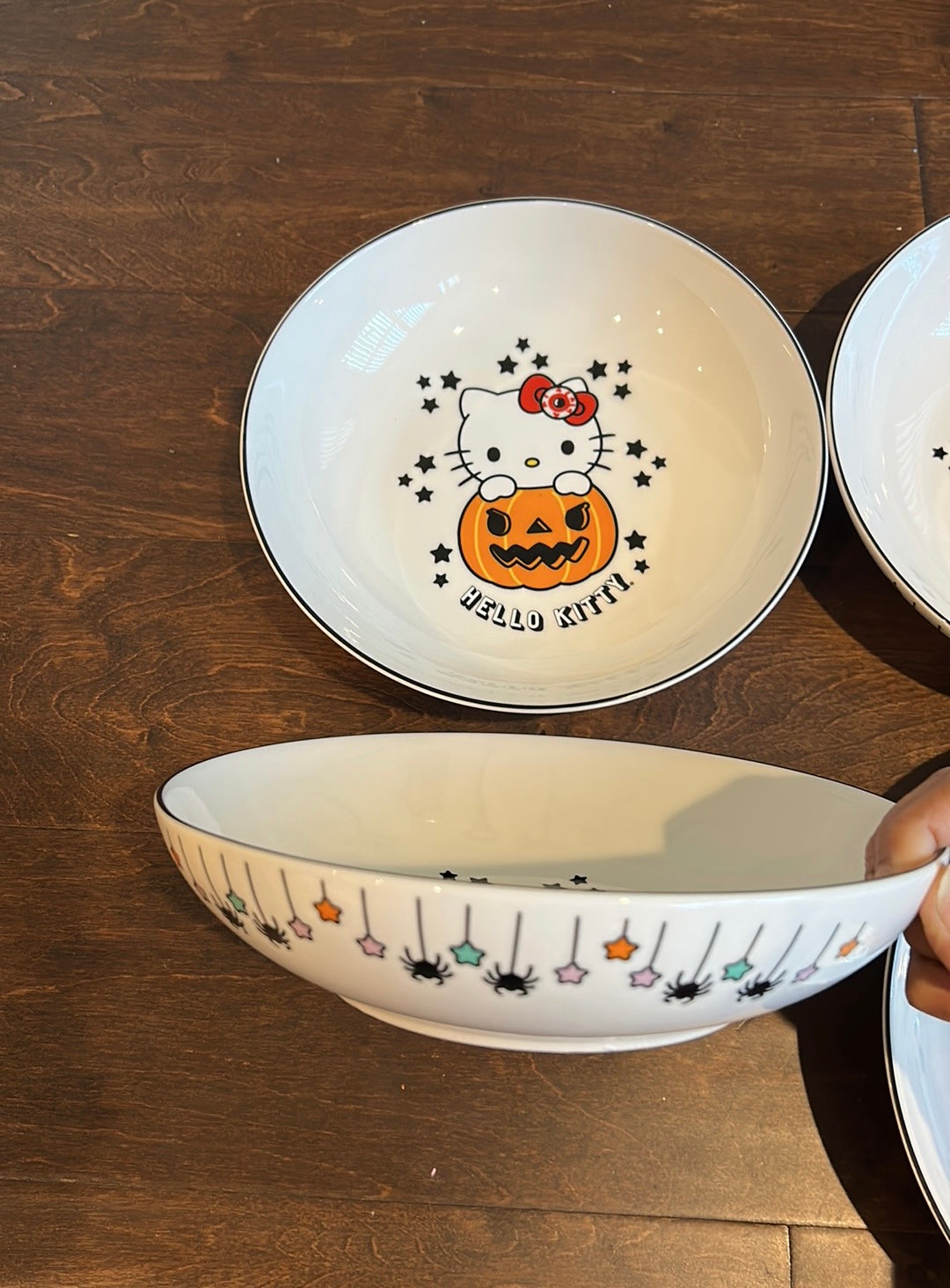 Hello Kitty Halloween Pasta Bowls 2023 Set Of 4 Spider Pumpkin New