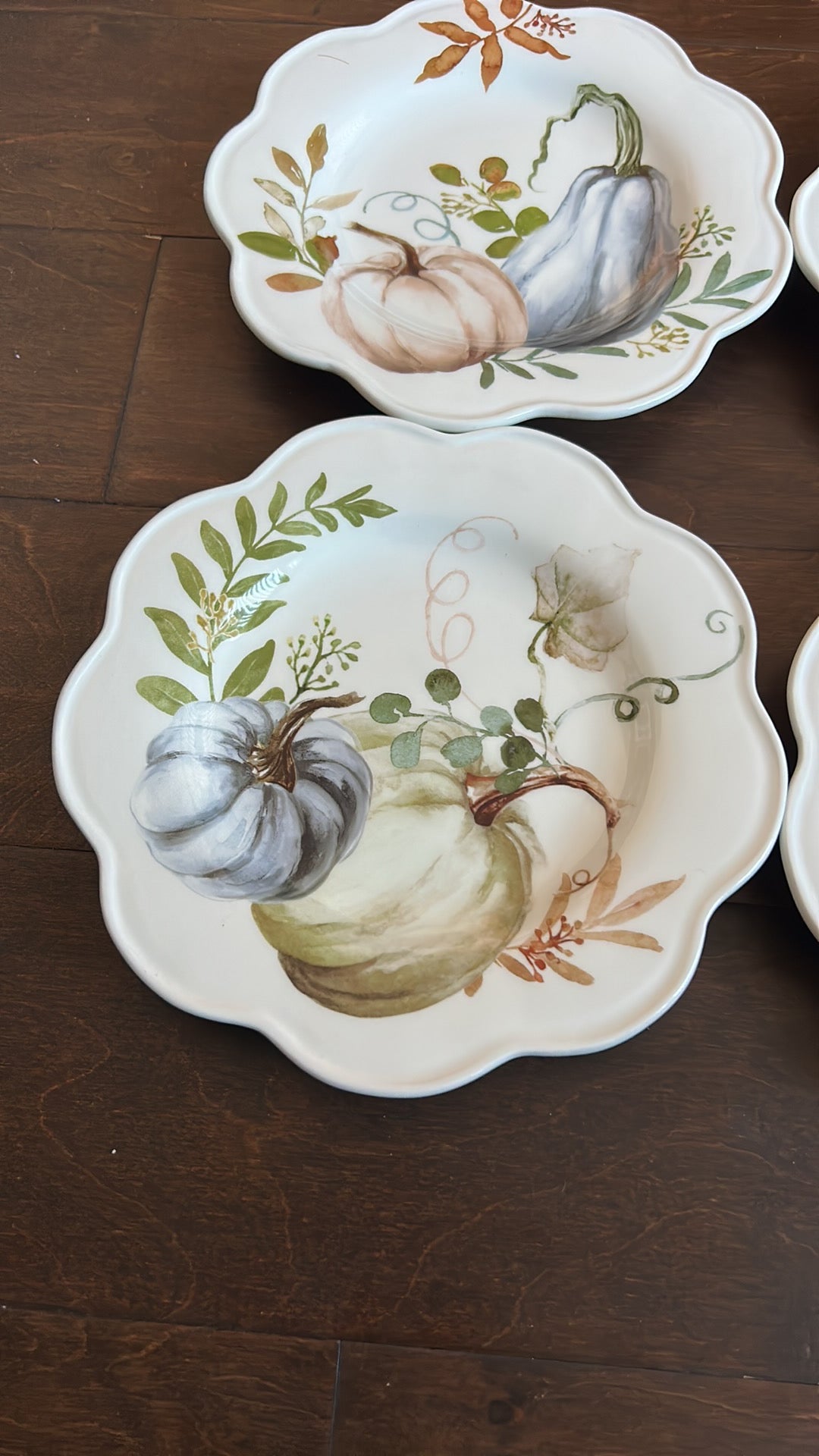 Potters Studio Scalloped Pumpkin print Salad  Plates set Of 4