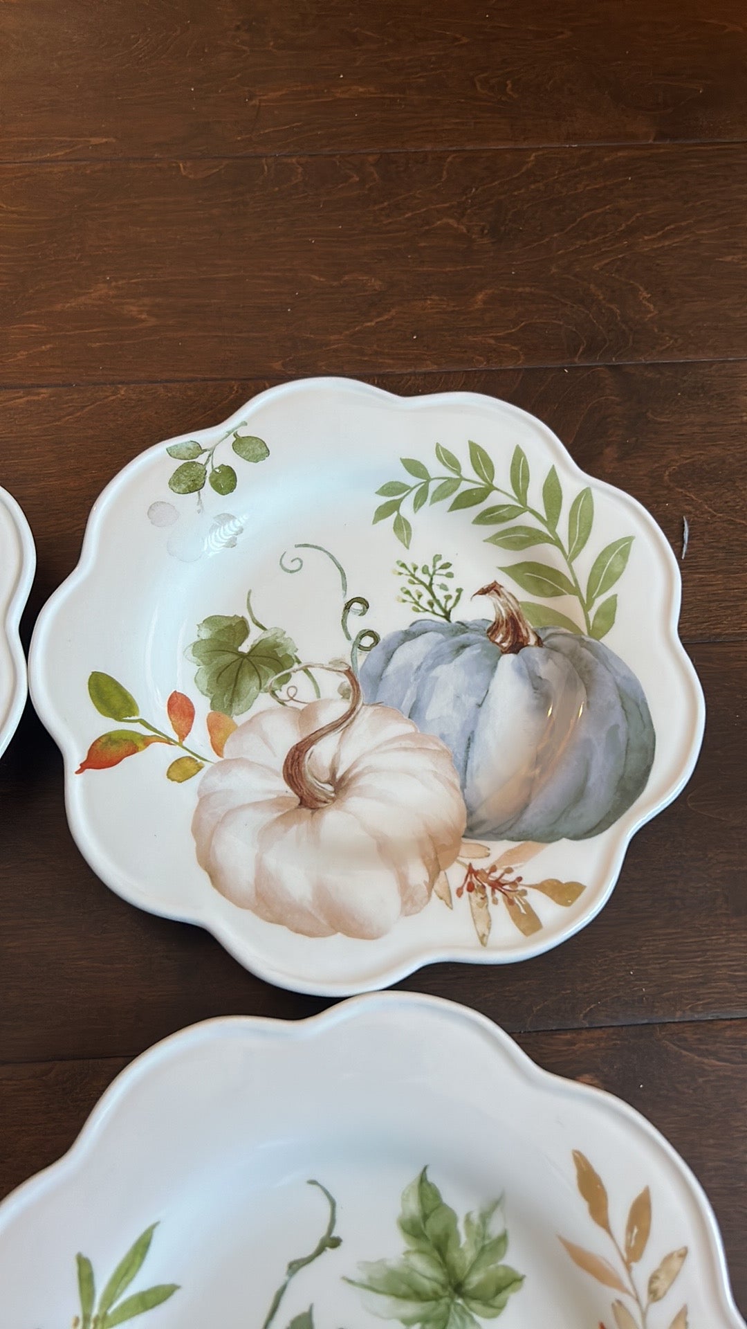 Potters Studio Scalloped Pumpkin print Salad  Plates set Of 4