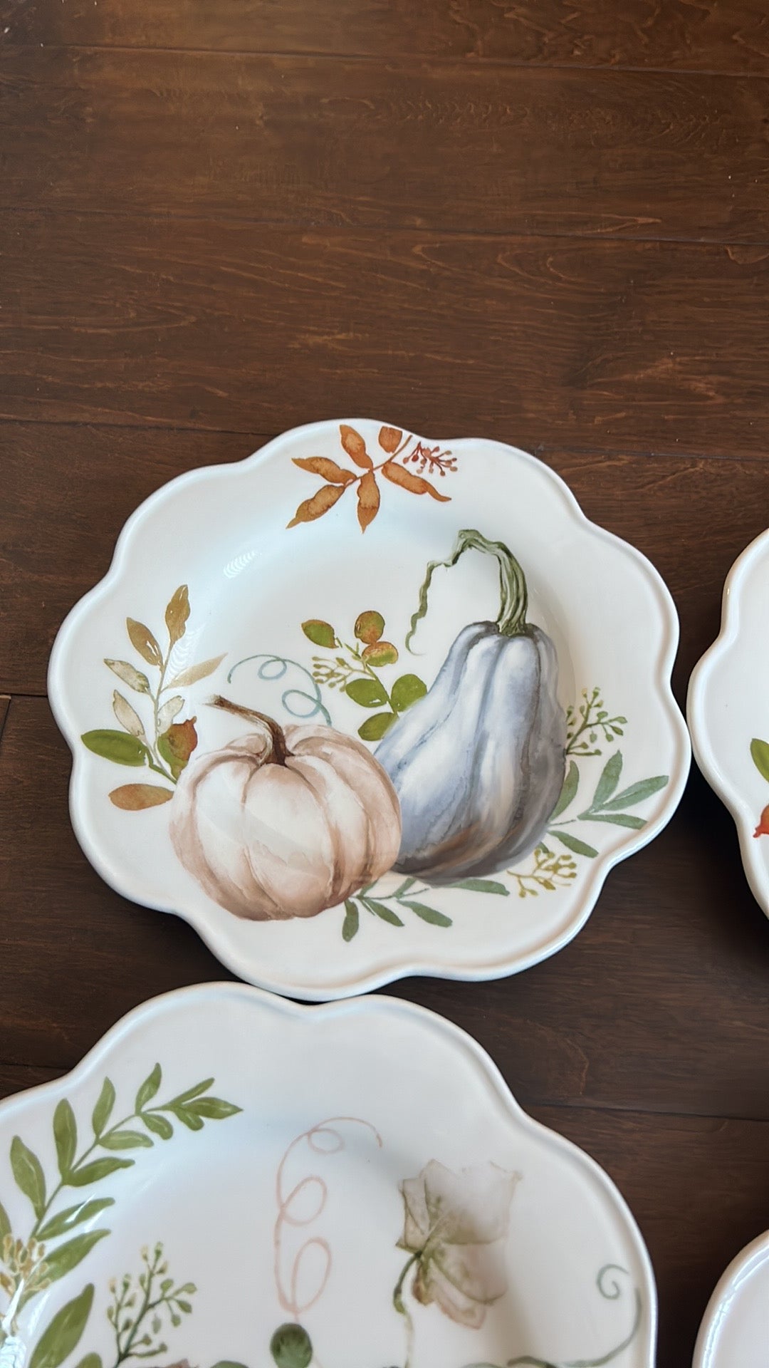 Potters Studio Scalloped Pumpkin print Salad  Plates set Of 4