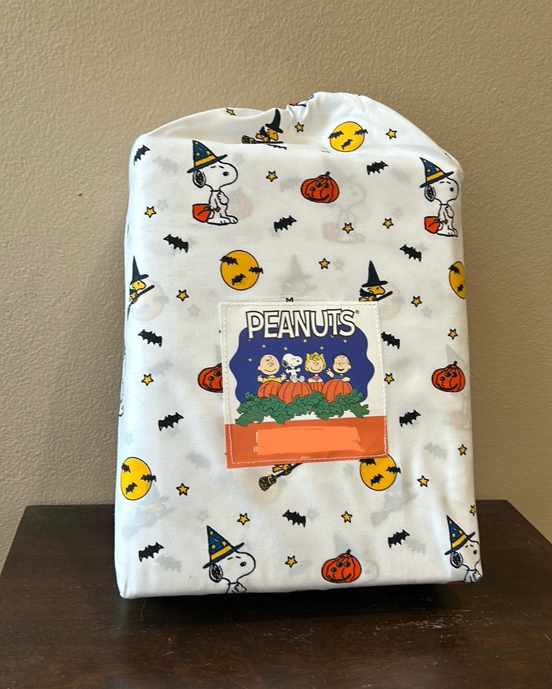 Peanuts Snoopy Spooky  Halloween Sheet Set Pumpkin Bats Stars Moon New