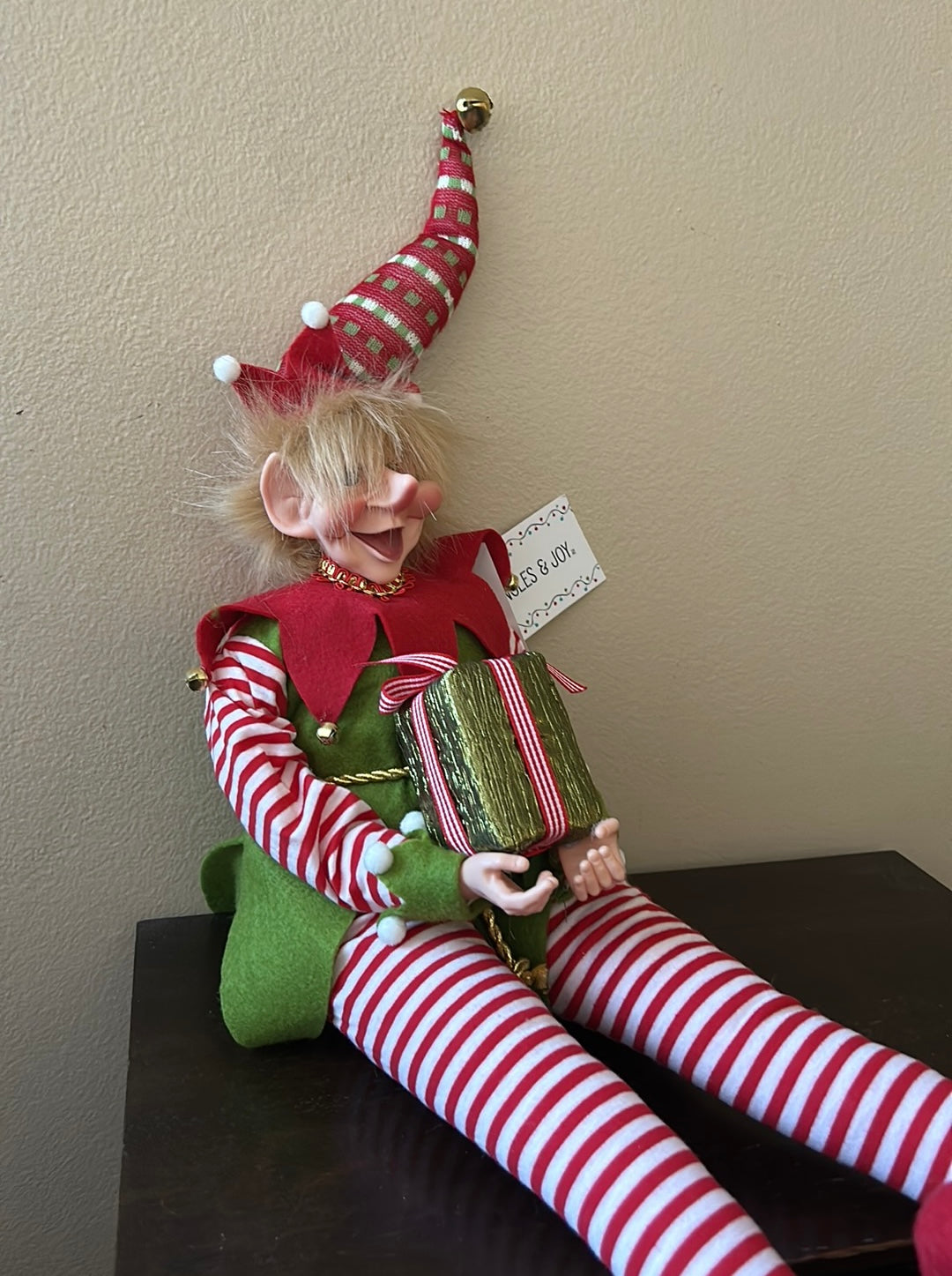 Large Jingles & Joy Christmas Elf Fairy Doll Whimsical Red Green New Posable