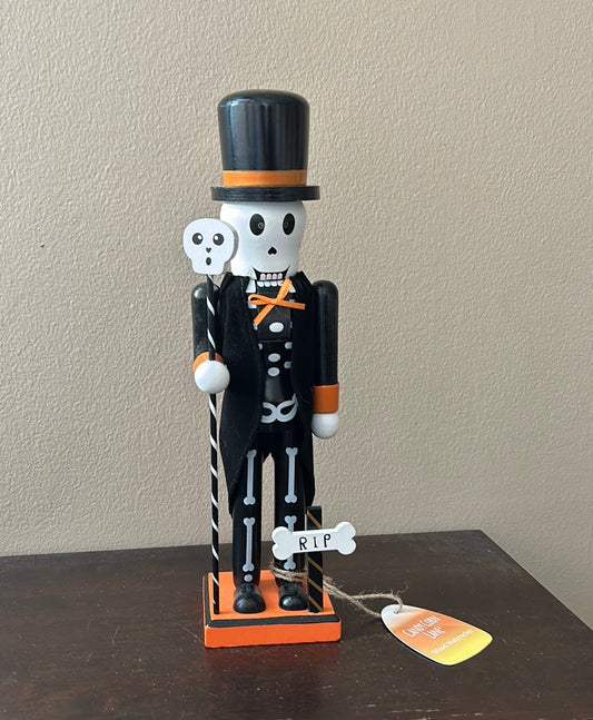 Candy Corn Lane Skeleton Nutcracker Halloween 14” RIP