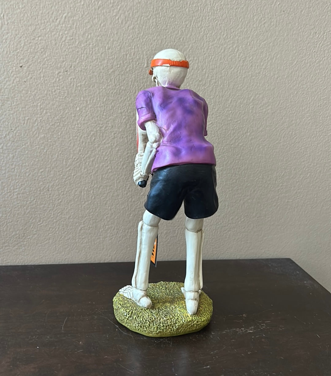 New Skeleton Playing Pickleball Halloween Figurine Decor 10 3/4”