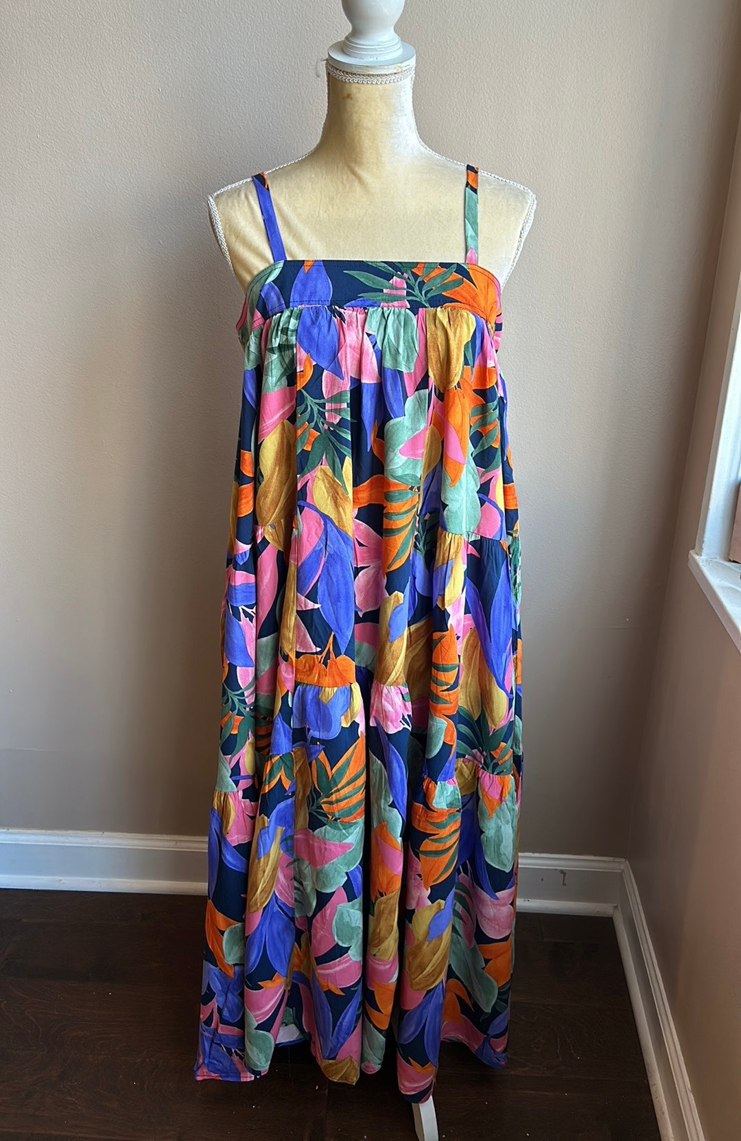 Abel the Label Anthropologie Floral  Maxi Dress NWT Strappy Boho