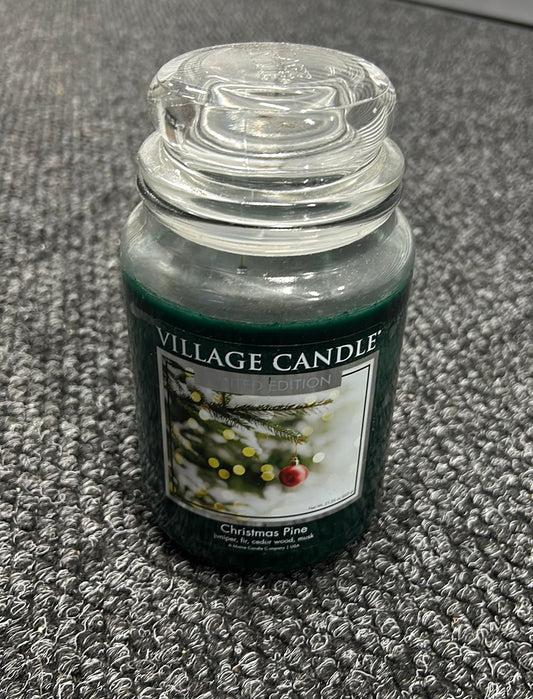 Village Candle Christmas Pine Limited  Edition  Glass Jar Scented Candle 26oz