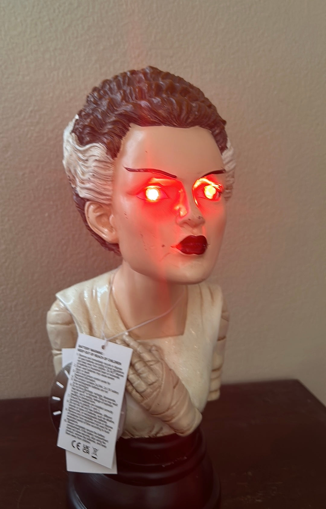 Frankenstein & Bride Bust HALLOWEEN Decor Decoration Pedestal Light Up Set NEW