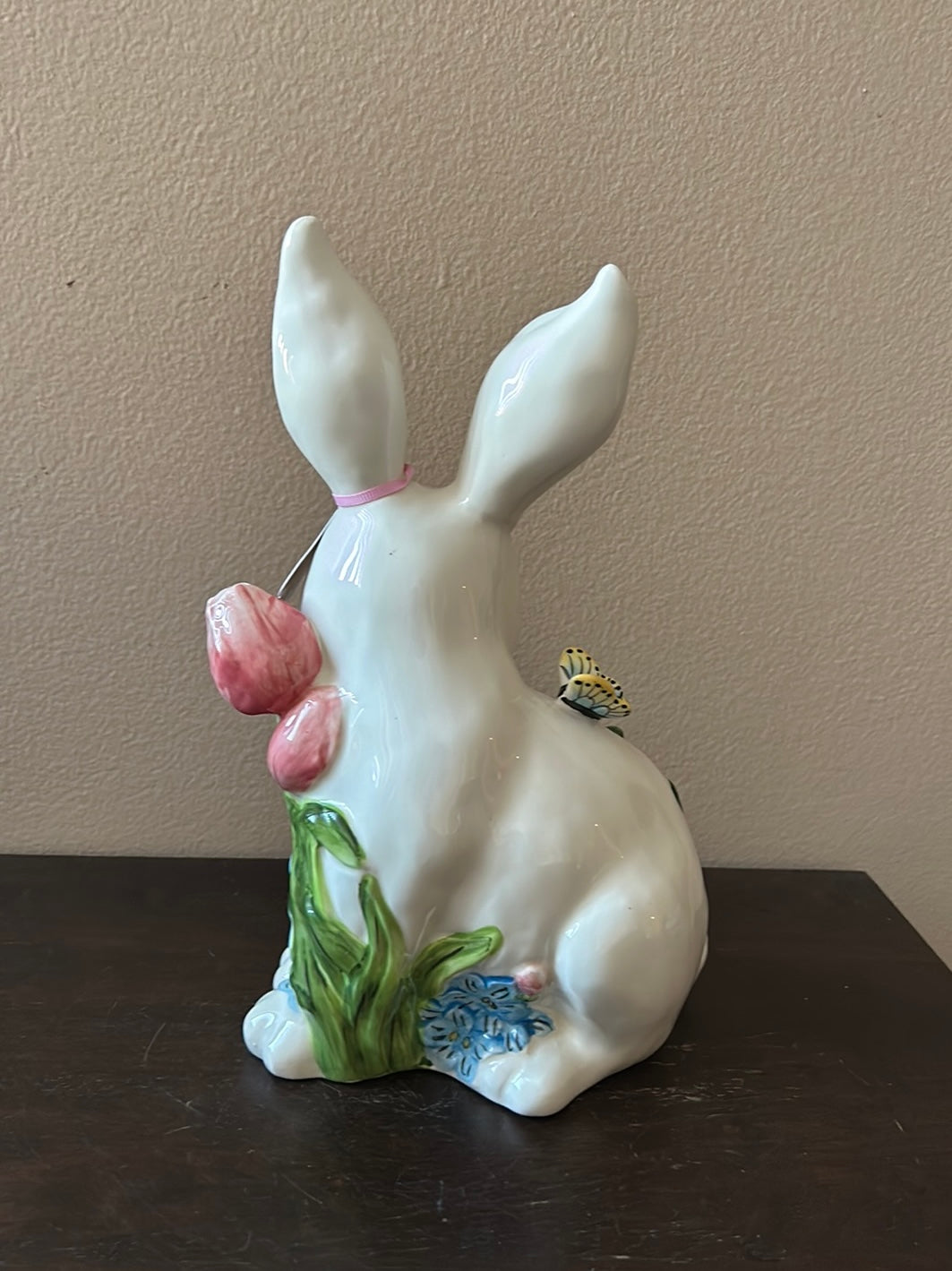 NEW Blue Sky Clay works Sitting Easter Bunny Tulips Butterfly Spring Decor 11”