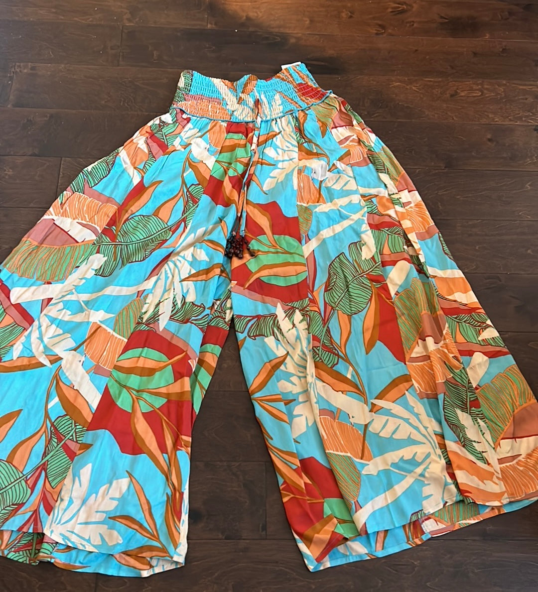 True Destinations Resort Wear Flare Pants Beach Tropical Coverup