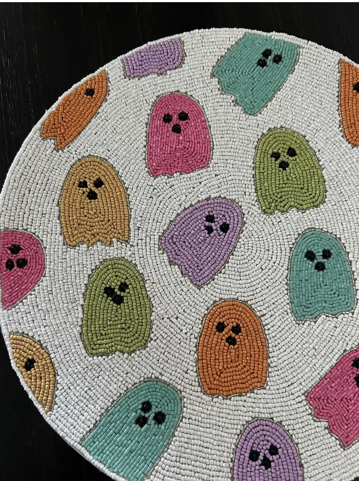 NWT 2 Christian Siriano Multicolored Ghost Beaded Charger 15" Round Tablescape