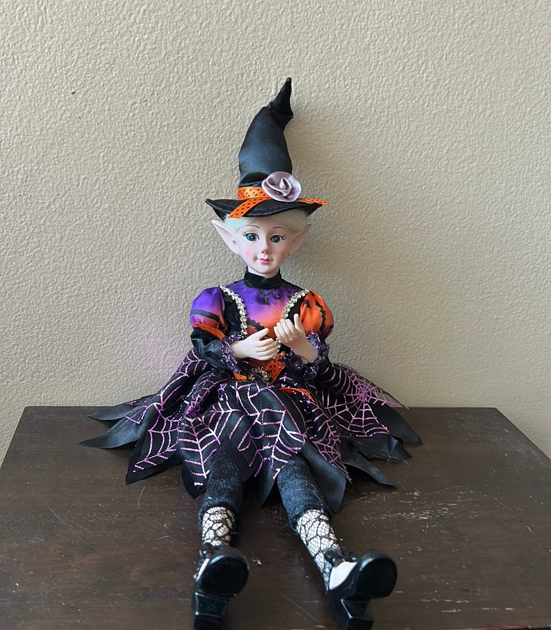 Christian Siriano Halloween Elf Shelf Sitter Posable Doll Mantel  18” Witch new