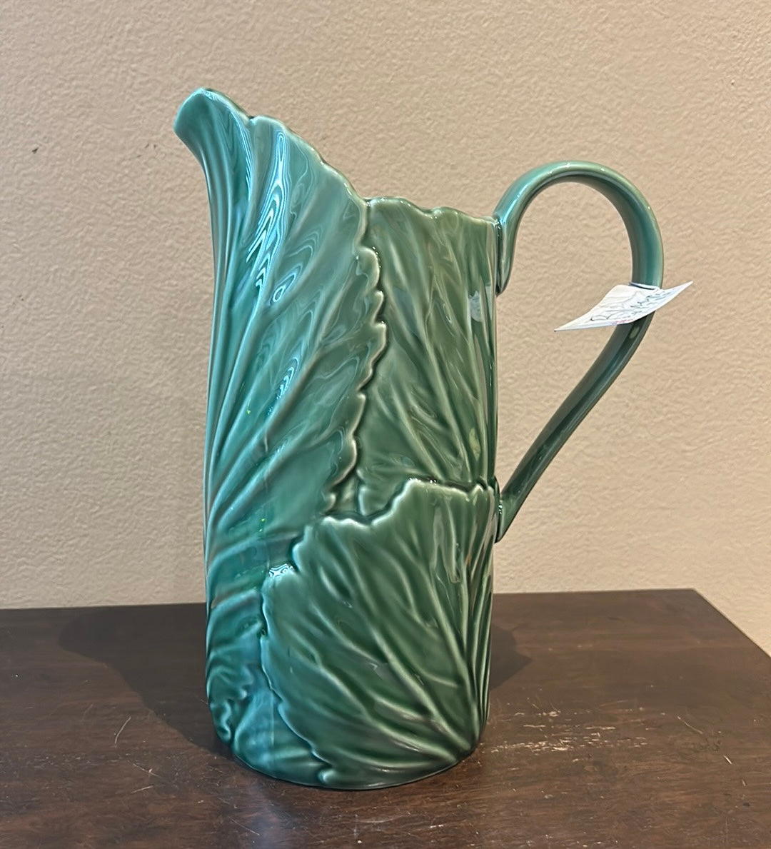 Bloom Pottery Palm Fronds Pitcher 10 1/4” Tall