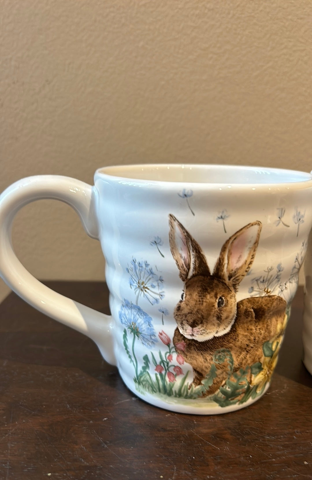 Coffee Mugs Set Of 2 Cups New Easter Bunny Floral Spring Pattern