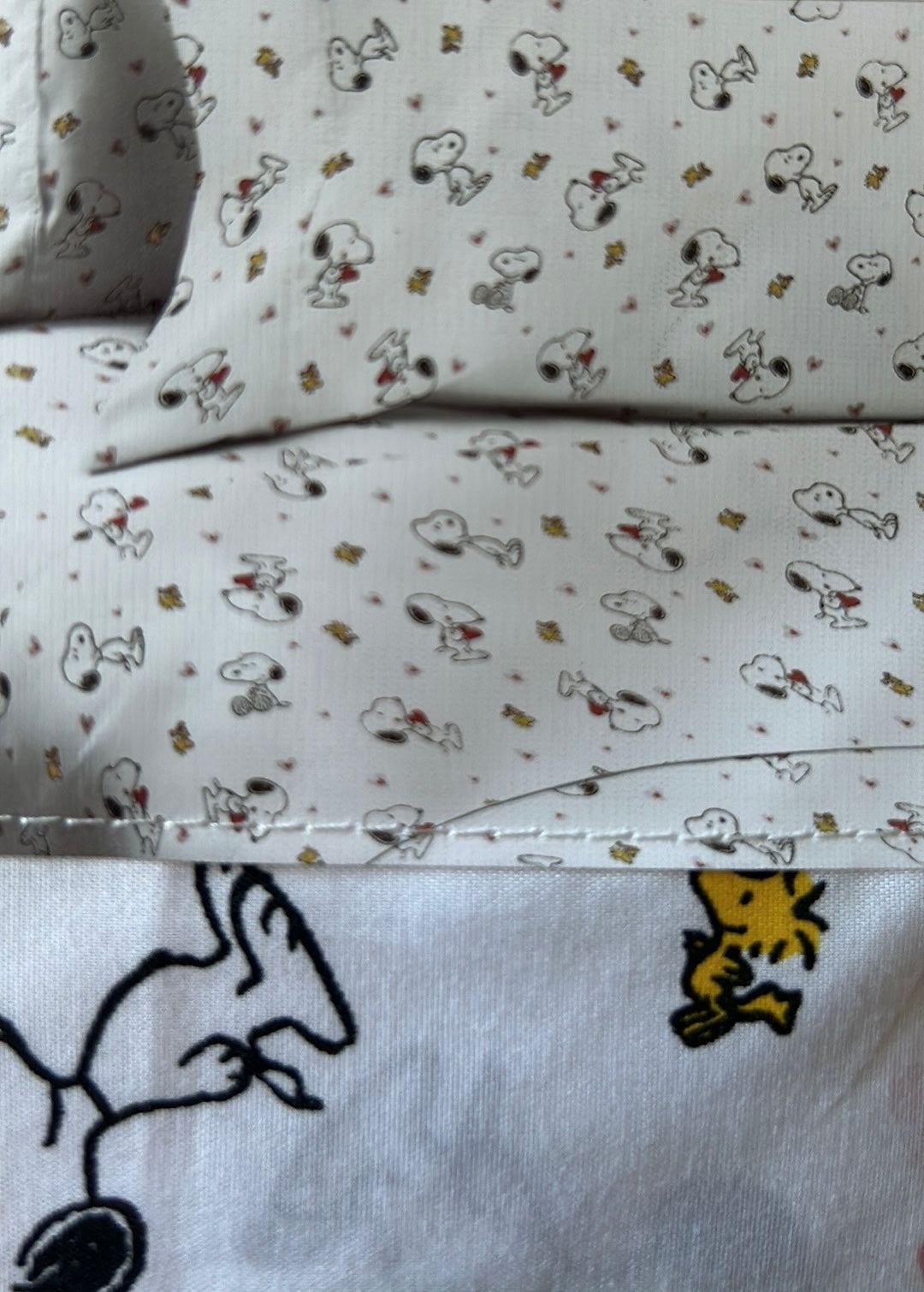 Snoopy Queen Sheet Set Valentines Day Pink Red Hearts New  Love