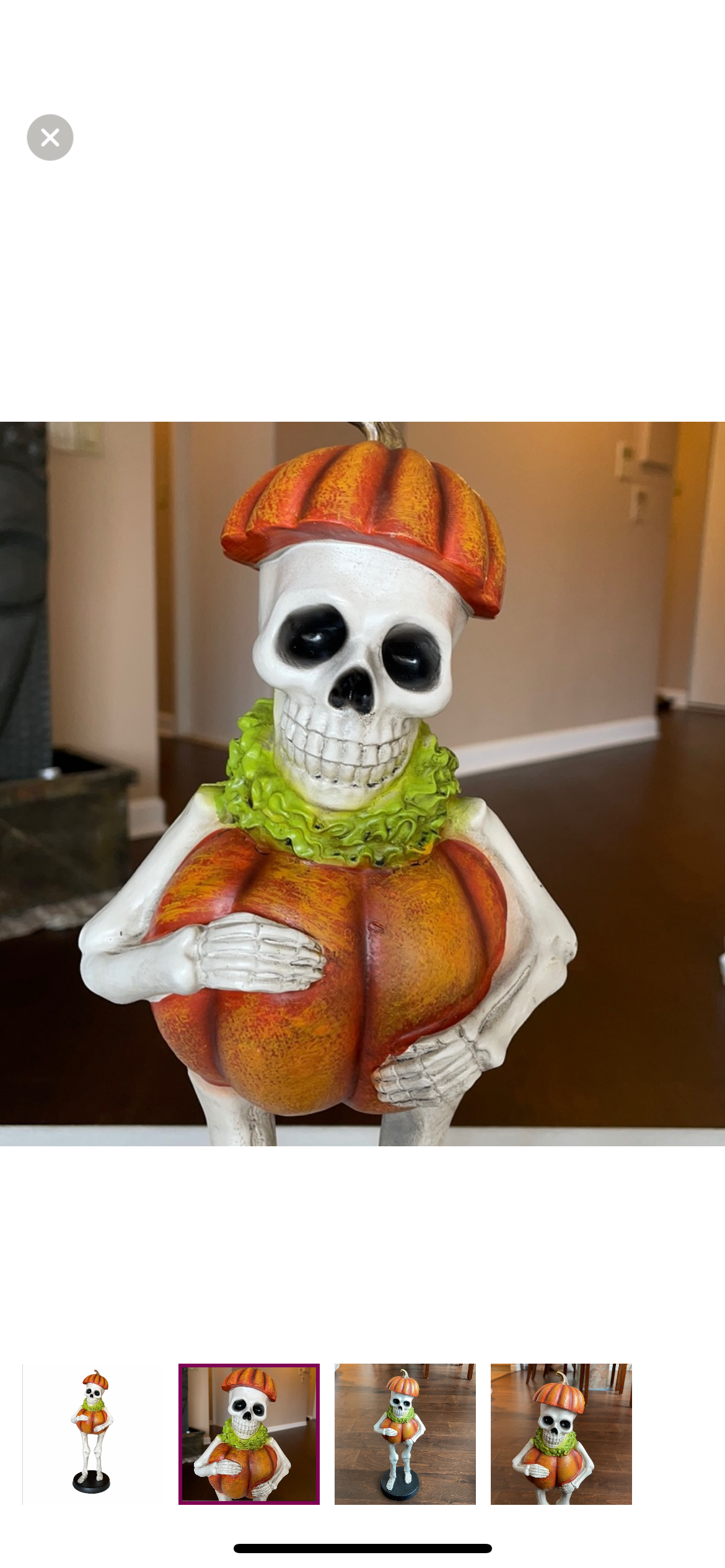 Cute Skeleton With Pumpkin Figurine New Halloween Tabletop 16”