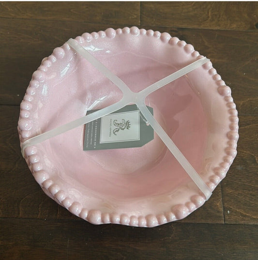 Farmhouse Rachel Ashwell Pink Pearl Set Of 4 Salad Bowls Melamine Scalloped