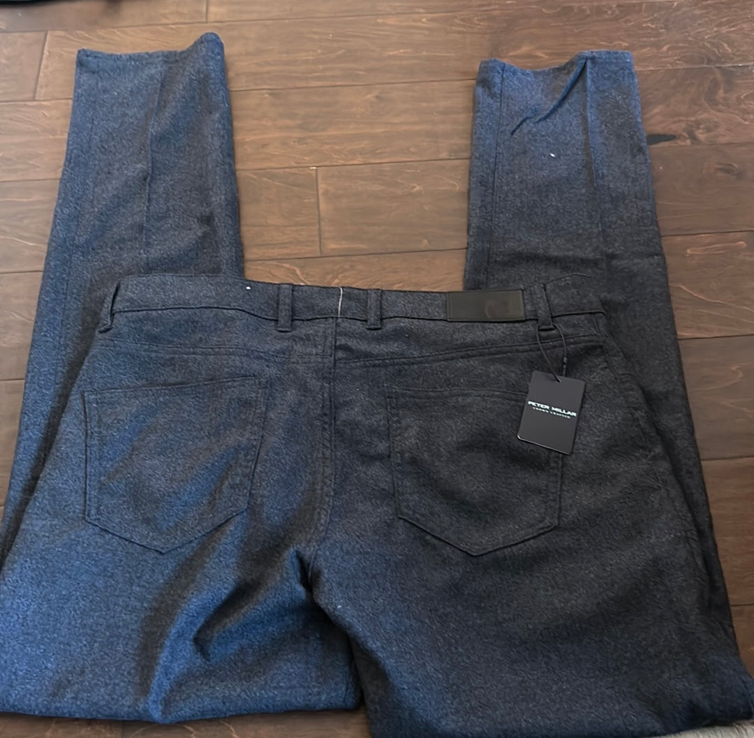 Peter Millar Men's Excursionist Flex Alpine Wool 5-Pocket Pant in SDUST 35x34.5”