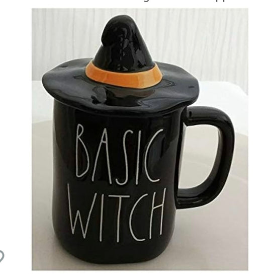 Rae Dunn Basic Witch Halloween Mug With Topper New