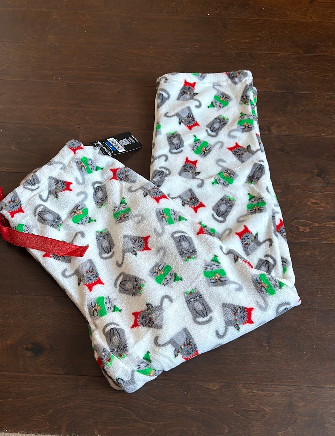 Pillow Talk Womens Christmas Cats Pajama Pants Plush Sz XL New