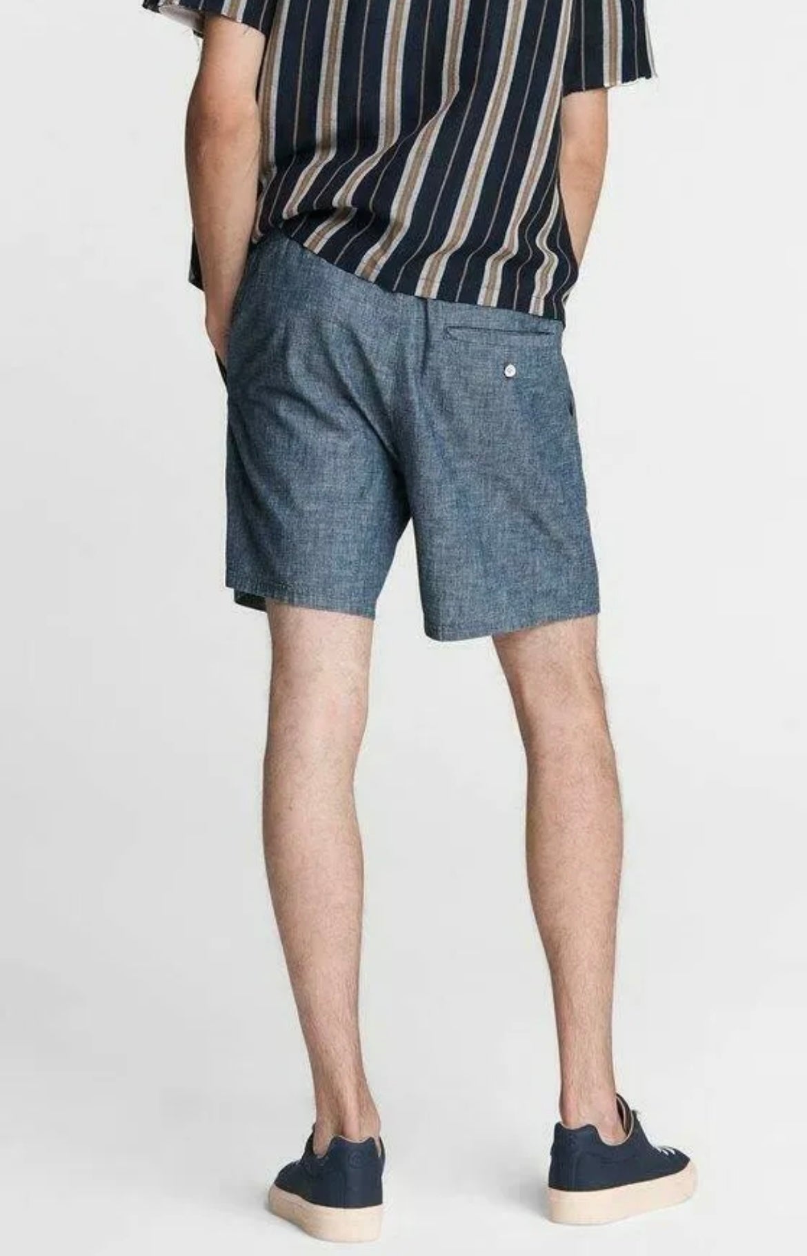 rag & bone Eaton Pull On Casual Shorts Chambray Blue Cotton Sz XL $225 New